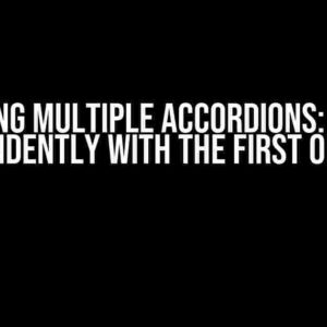 Mastering Multiple Accordions: Working Independently with the First One Open