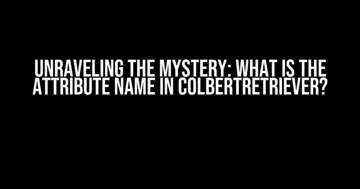 Unraveling the Mystery: What is the Attribute Name in Colbertretriever?